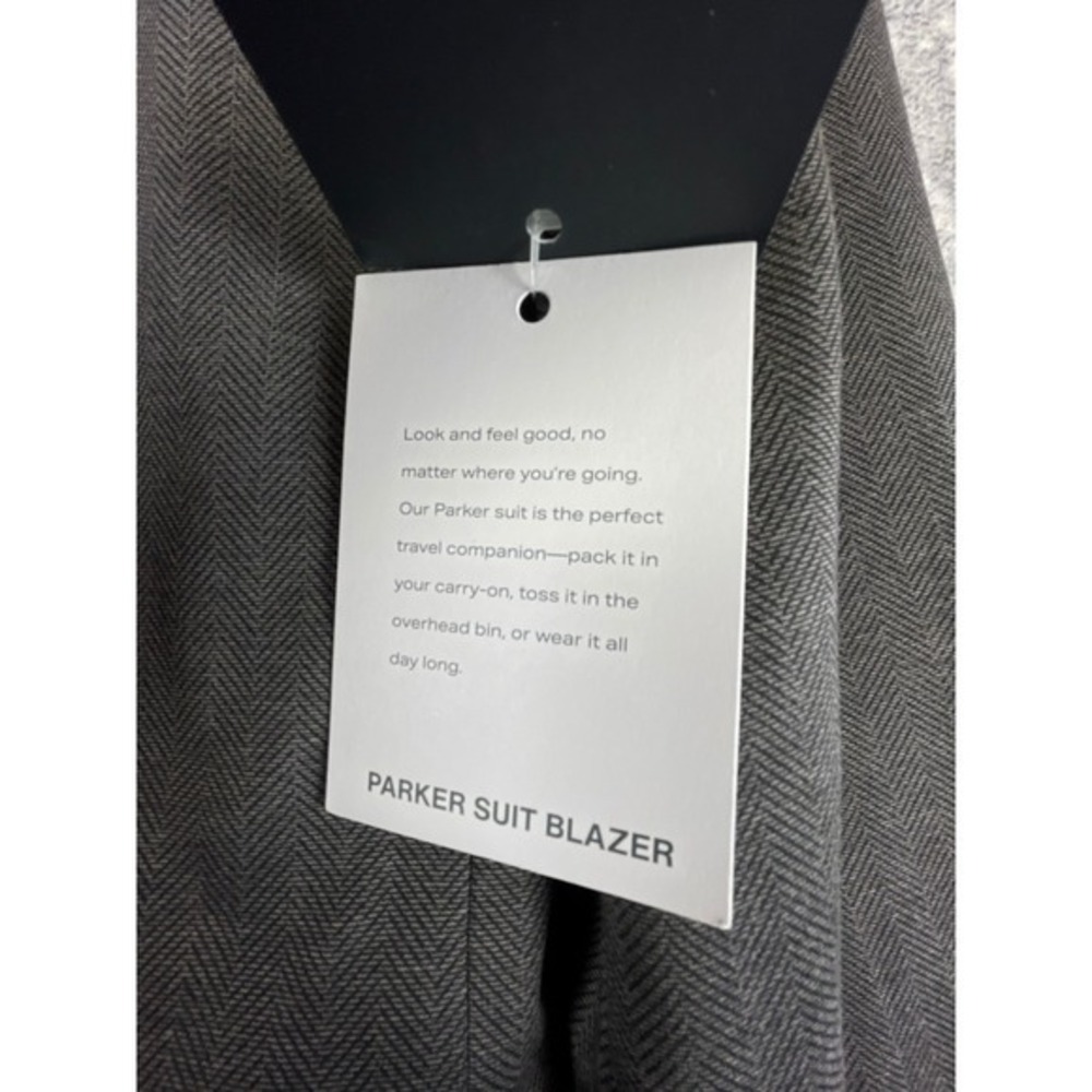 Mizzen Main Mens S Parker Suit Blazer Herringbone Gray Performance Modern NWT - Picture 8 of 10